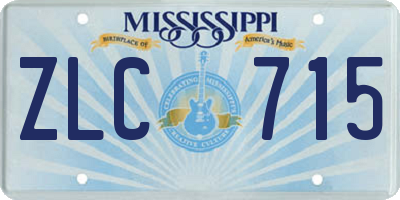 MS license plate ZLC715