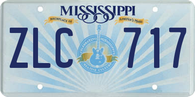 MS license plate ZLC717