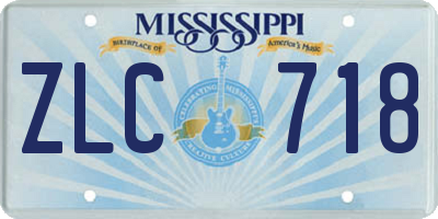 MS license plate ZLC718