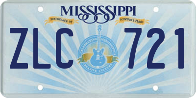MS license plate ZLC721