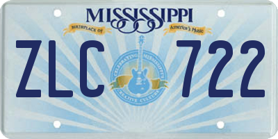 MS license plate ZLC722