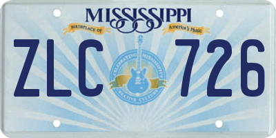 MS license plate ZLC726