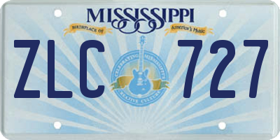 MS license plate ZLC727