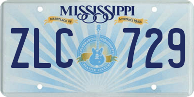 MS license plate ZLC729