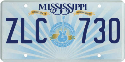 MS license plate ZLC730