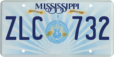 MS license plate ZLC732