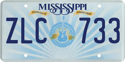 MS license plate ZLC733