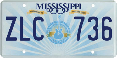 MS license plate ZLC736
