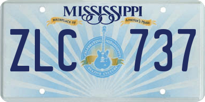 MS license plate ZLC737