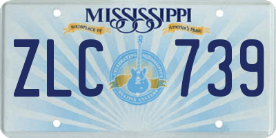 MS license plate ZLC739