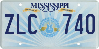 MS license plate ZLC740