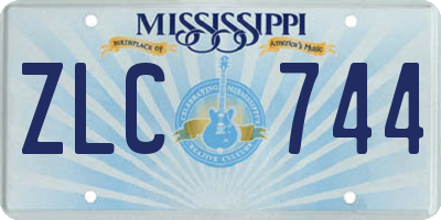 MS license plate ZLC744