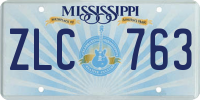 MS license plate ZLC763