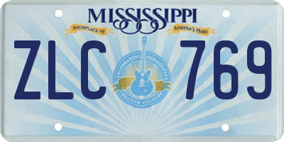 MS license plate ZLC769
