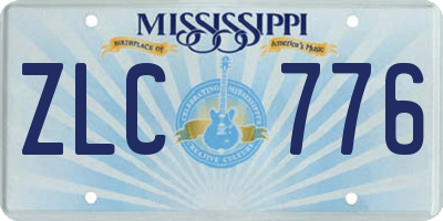 MS license plate ZLC776