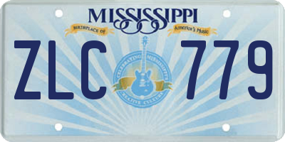 MS license plate ZLC779