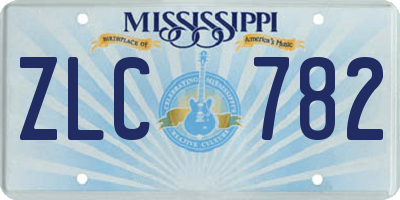 MS license plate ZLC782