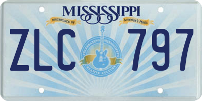 MS license plate ZLC797