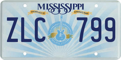 MS license plate ZLC799
