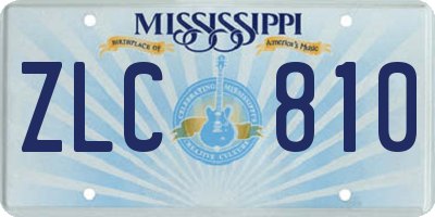 MS license plate ZLC810