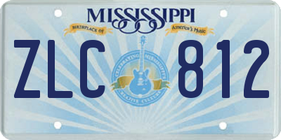 MS license plate ZLC812