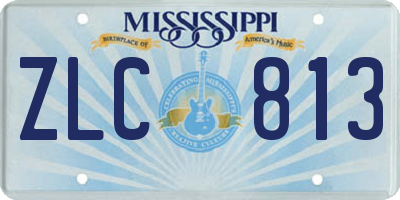 MS license plate ZLC813