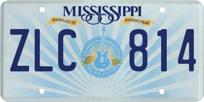 MS license plate ZLC814