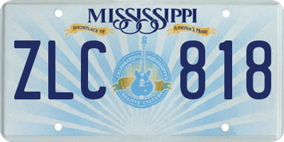 MS license plate ZLC818