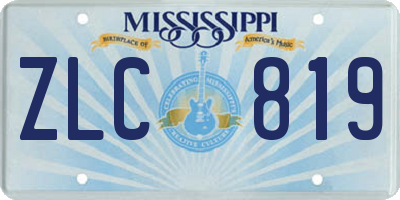 MS license plate ZLC819