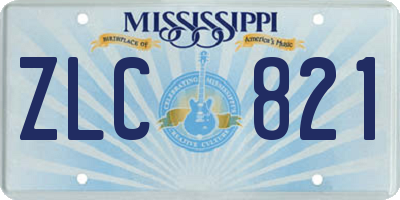 MS license plate ZLC821