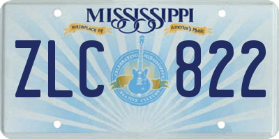 MS license plate ZLC822