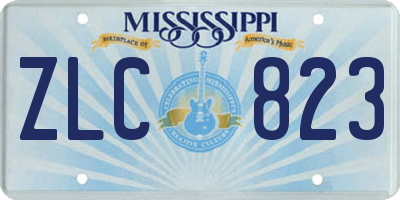 MS license plate ZLC823