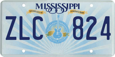 MS license plate ZLC824