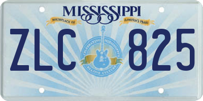 MS license plate ZLC825
