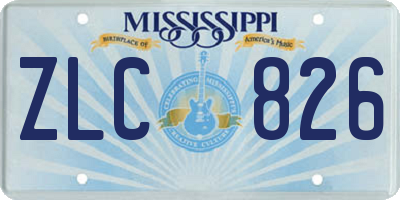 MS license plate ZLC826