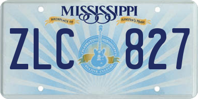 MS license plate ZLC827