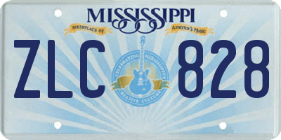 MS license plate ZLC828