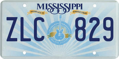 MS license plate ZLC829