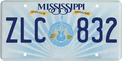 MS license plate ZLC832