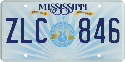 MS license plate ZLC846