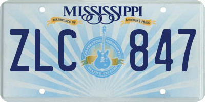 MS license plate ZLC847