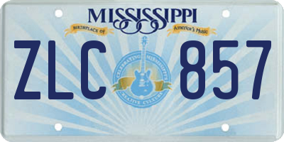 MS license plate ZLC857