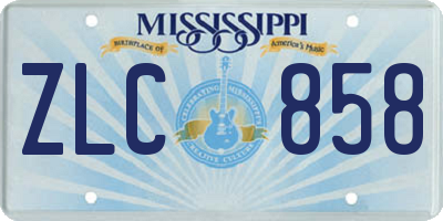 MS license plate ZLC858
