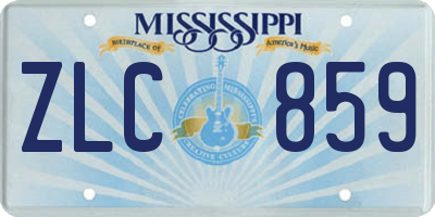 MS license plate ZLC859