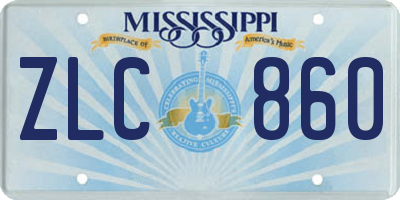 MS license plate ZLC860