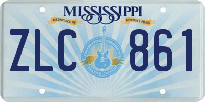 MS license plate ZLC861