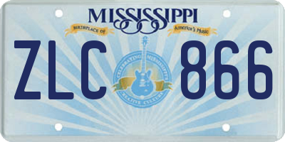 MS license plate ZLC866