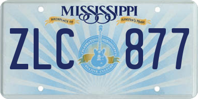 MS license plate ZLC877