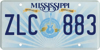 MS license plate ZLC883