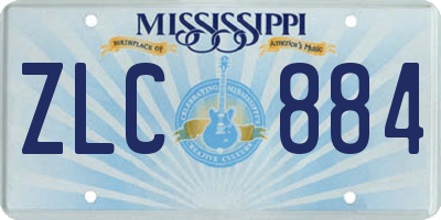 MS license plate ZLC884